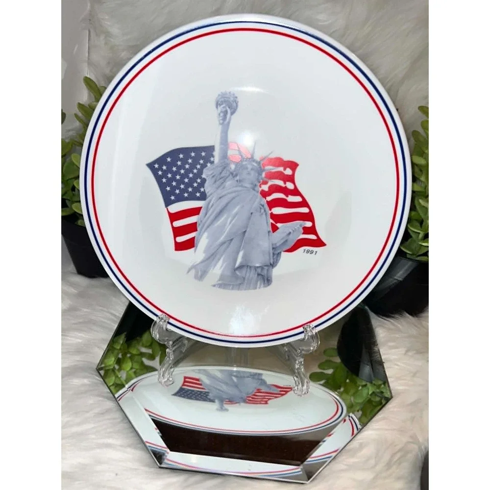 Corelle ~ STATUE of LIBERTY ~ Commemorative Plates ~ SET of 4 ~ 1991 - 10.25